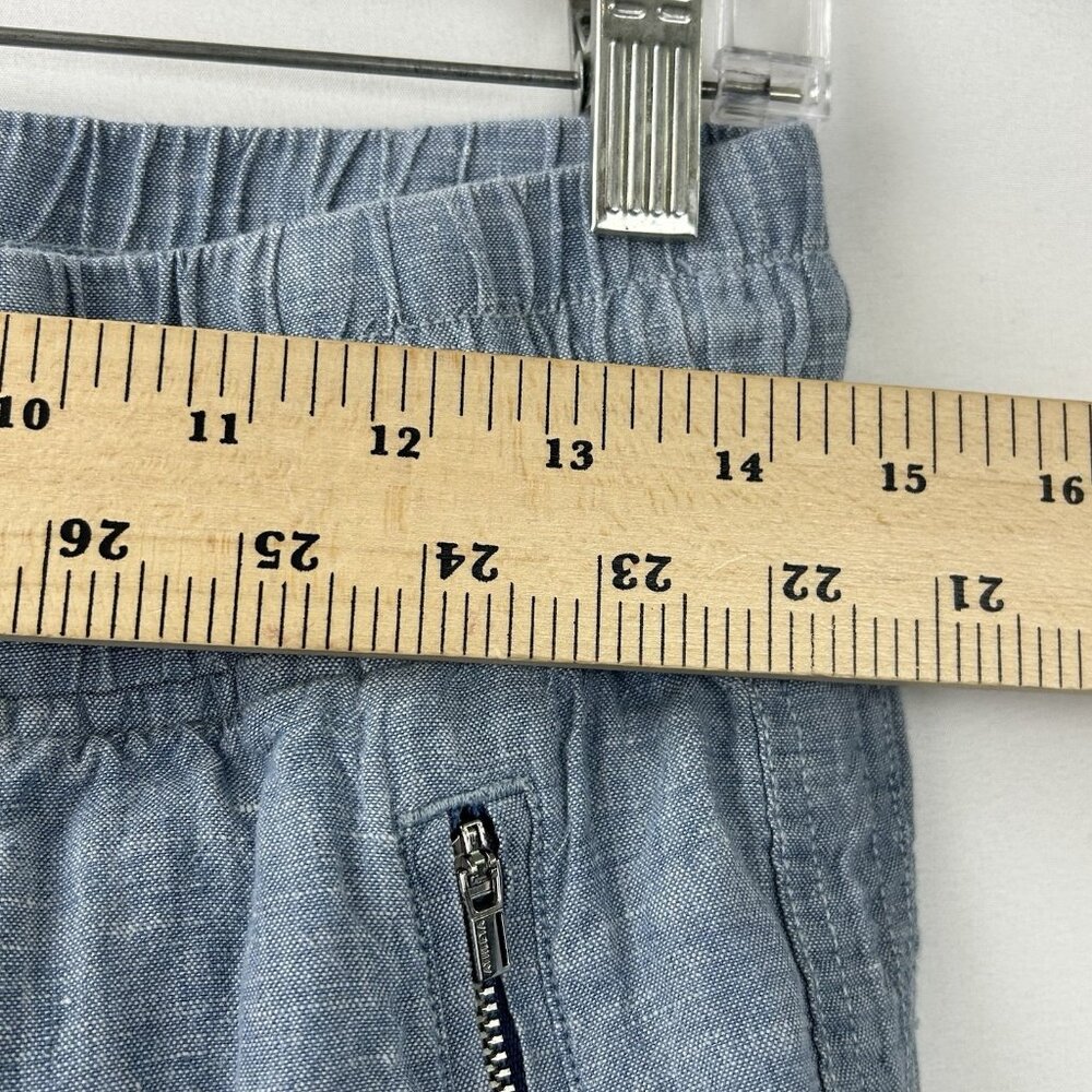 Athleta Cabo Jogger-Chambray Blue Women’s Size 8 Zip Pockets 100% Linen 26” Ins - Picture 6 of 16